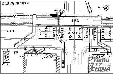 勁松站沉降監測點布置圖